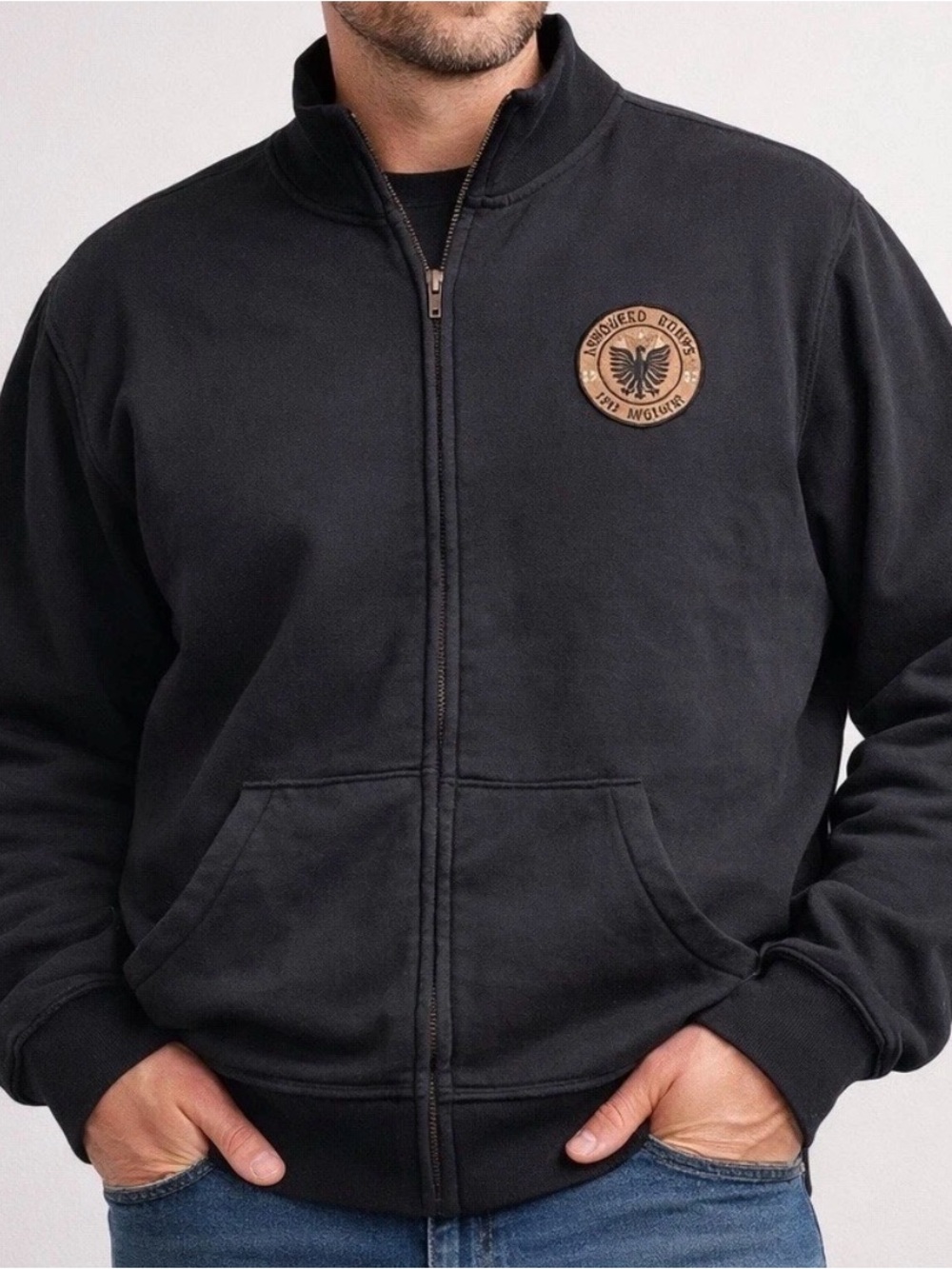 626 Blue Vintage Surplus Jacket Mens 2XL XXL Black Zip Pocket Skater Hip Hop